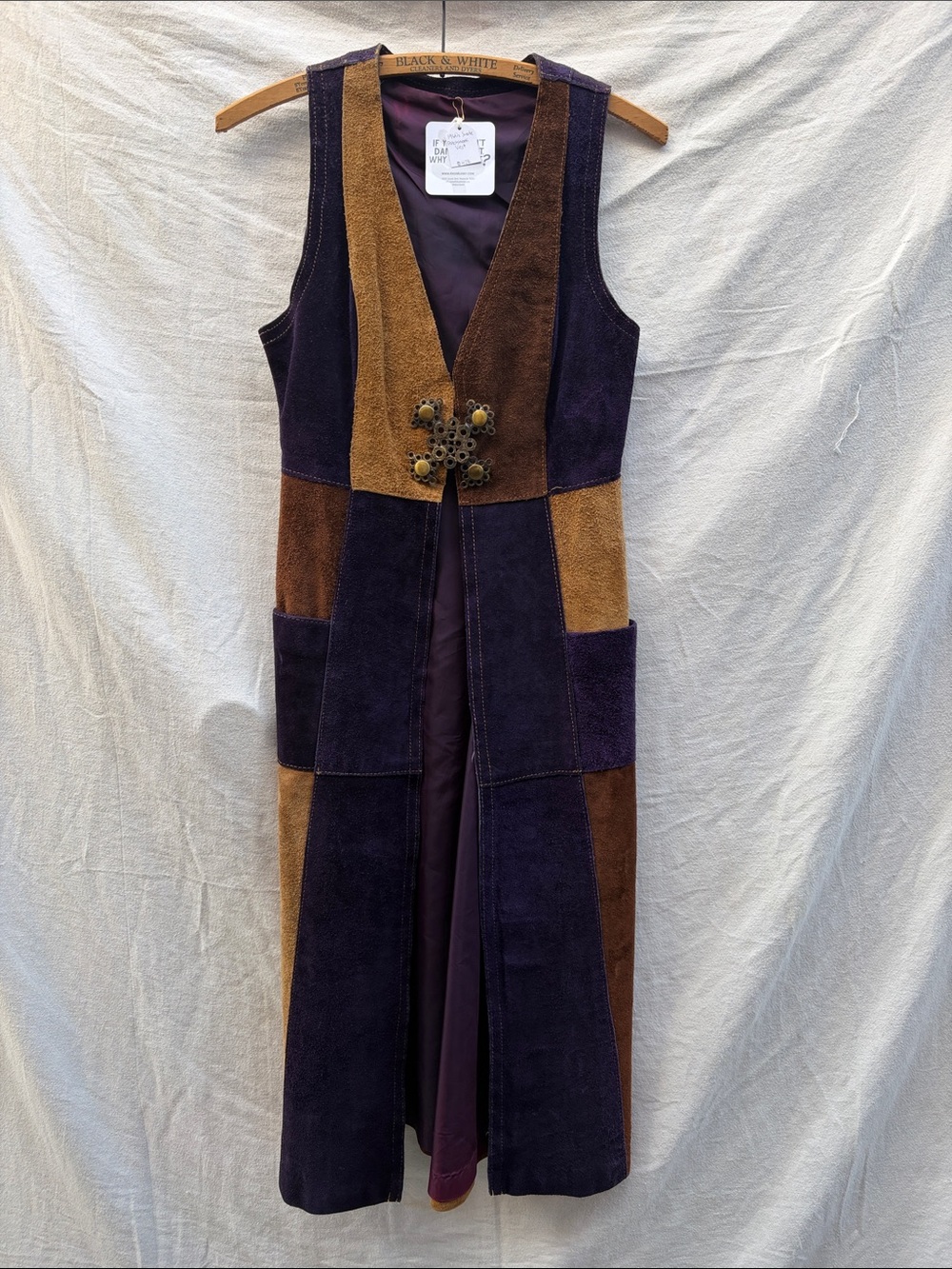 1960s Patchwork Suede Long Vest